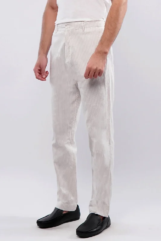 Seasonal fashion sale – Save on all your wardrobe essentials today! Striped Linen Pants - White & Beige Seasonal fashion sale – Save on all your wardrobe essentials today! Striped Linen Pants - White & Beige