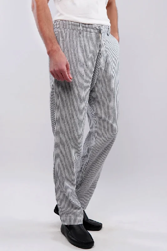 Limited-time offer!  Striped Linen Pants - Black & White