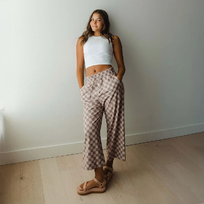 Seasonal discounts on stylish clothes – Perfect for any occasion! Audrey Wide Leg Pants, Brown Checkers Seasonal discounts on stylish clothes – Perfect for any occasion! Audrey Wide Leg Pants, Brown Checkers