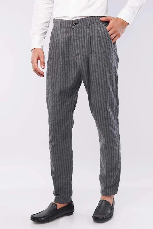 Get stylish outfits for every occasion – Shop now and save! Striped Pleated Pants - Black & Grey Get stylish outfits for every occasion – Shop now and save! Striped Pleated Pants - Black & Grey