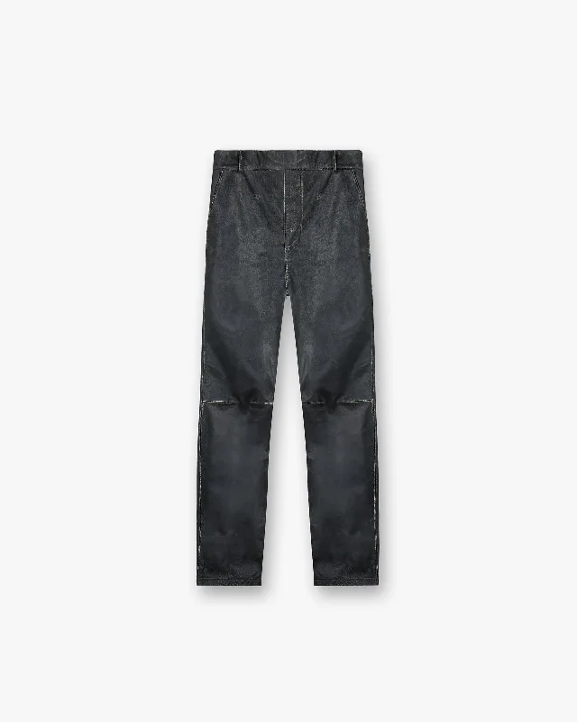 Shop stylish and affordable clothes –   Distressed Leather Pant - Black