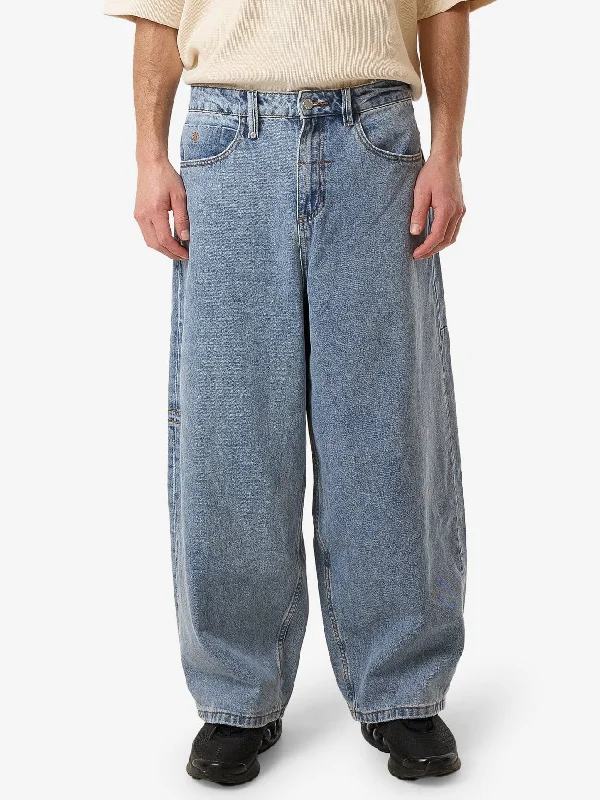 Shop smart, save big – men’s clothing sale on now!  Barrel Leg Jean - Garage Blue