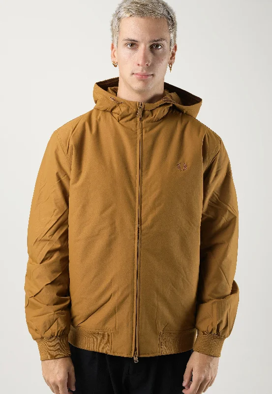 Seasonal sale  Fred Perry - Padded Hooded Brentham Dark Caramel - Jacket