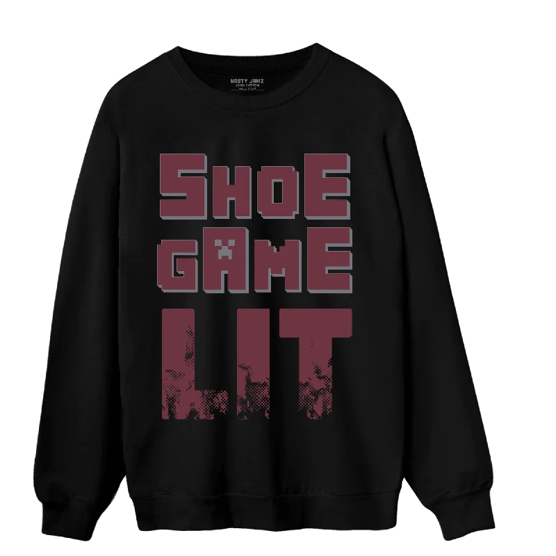 Don’t miss out – huge discounts on men’s trendy styles.  NastyJamz Burgundy 5s Sweatshirt Match Shoe Game Lit