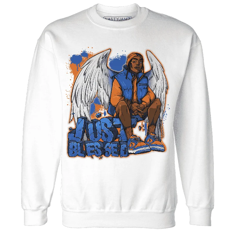 Flash sale on trendy clothing – Limited time offers available online.  NastyJamz Dunk Low Knicks Sweatshirt Match Just Blessed
