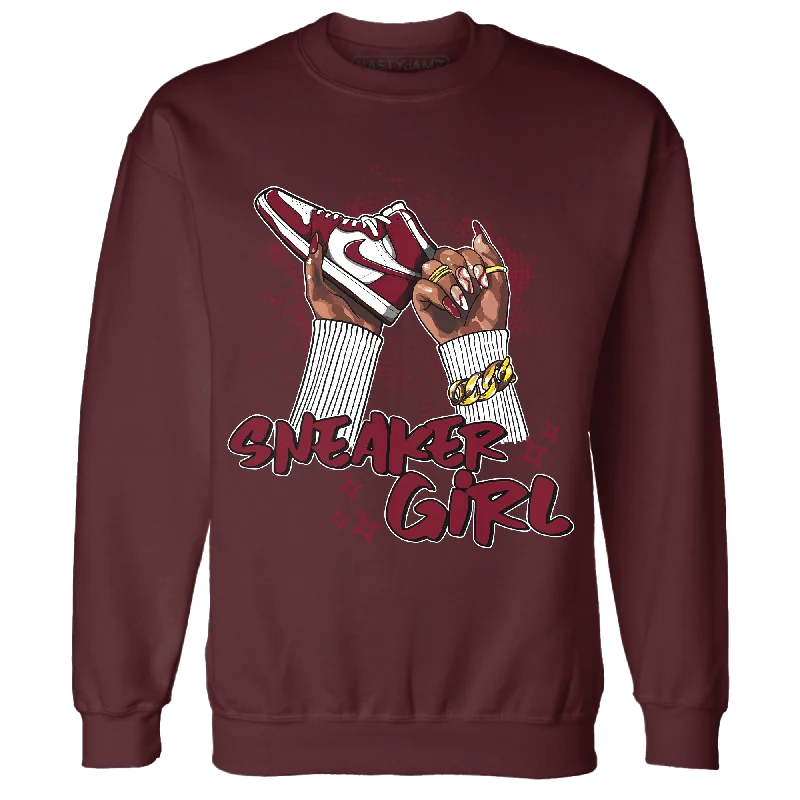 Fresh clothing styles are here – Shop now for exclusive discounts!  NastyJamz High White Team Red 1s Sweatshirt Match Sneaker Girl Nail