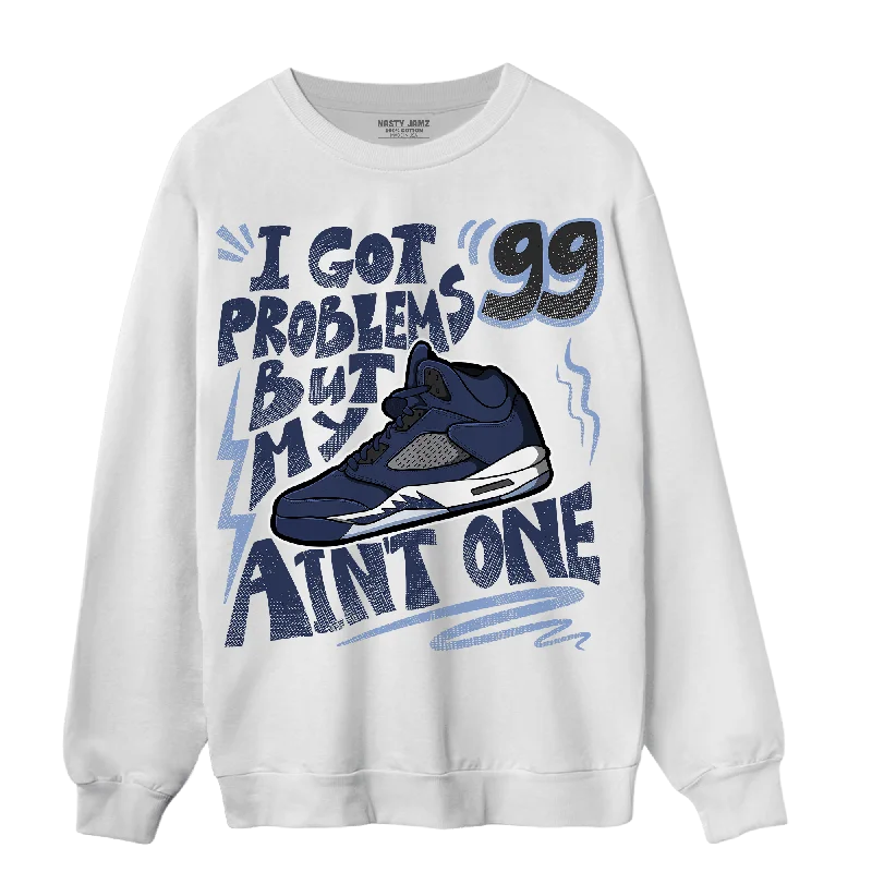 Exclusive deals on men’s fashion – Shop now and save big!  NastyJamz Midnight Navy 5s Sweatshirt Match Kicks Aint My Problems