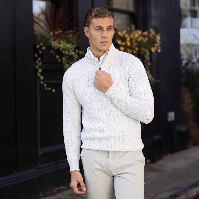 Best deals on men’s clothing – Sale ends soon, shop today! Cream Kensington Cable Knit Quarter Zip Sweater Best deals on men’s clothing – Sale ends soon, shop today! Cream Kensington Cable Knit Quarter Zip Sweater