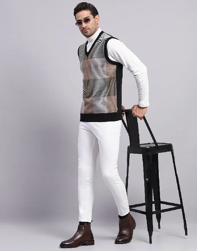 Shop the best fashion at prices you can’t beat. Men Black Self Design V Neck Sleeveless Sweater Shop the best fashion at prices you can’t beat. Men Black Self Design V Neck Sleeveless Sweater