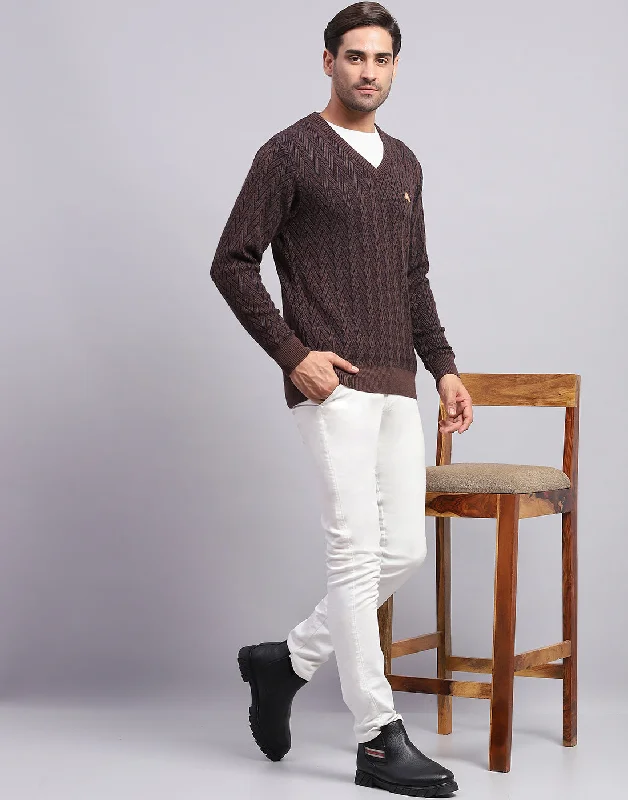 Save big on all types of clothing – Shop the sale now! Men Brown Solid V Neck Full Sleeve Pullover Save big on all types of clothing – Shop the sale now! Men Brown Solid V Neck Full Sleeve Pullover