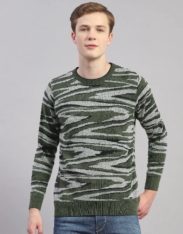 Flash sale: Save big on men's clothing this weekend! Men Green Printed Round Neck Full Sleeve Pullover Flash sale: Save big on men's clothing this weekend! Men Green Printed Round Neck Full Sleeve Pullover