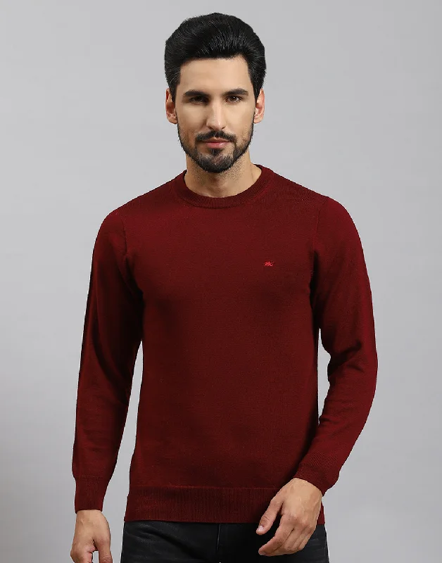 Discover new arrivals in clothing – Affordable styles for every occasion.  Men Maroon Solid Round Neck Full Sleeve Pullover