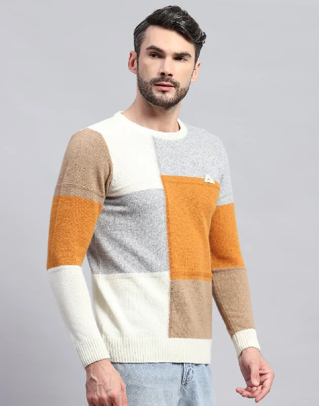Big discounts – don’t miss out! Men Off White Colourblocked Round Neck Full Sleeve Pullover Big discounts – don’t miss out! Men Off White Colourblocked Round Neck Full Sleeve Pullover