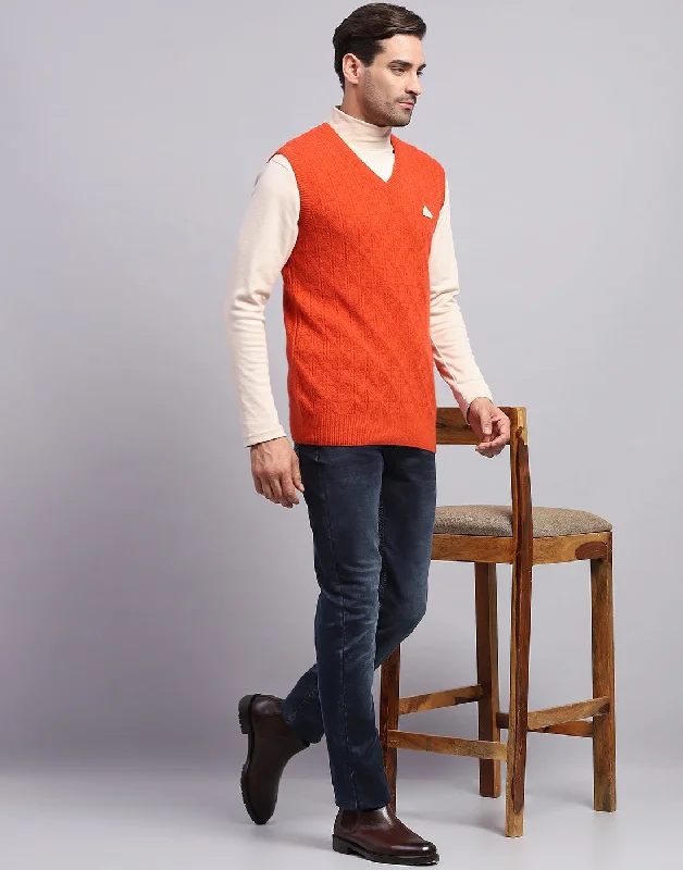 End-of-season sale – men’s clothing essentials up to 60% off! Men Orange Self Design V Neck Sleeveless Sweater End-of-season sale – men’s clothing essentials up to 60% off! Men Orange Self Design V Neck Sleeveless Sweater