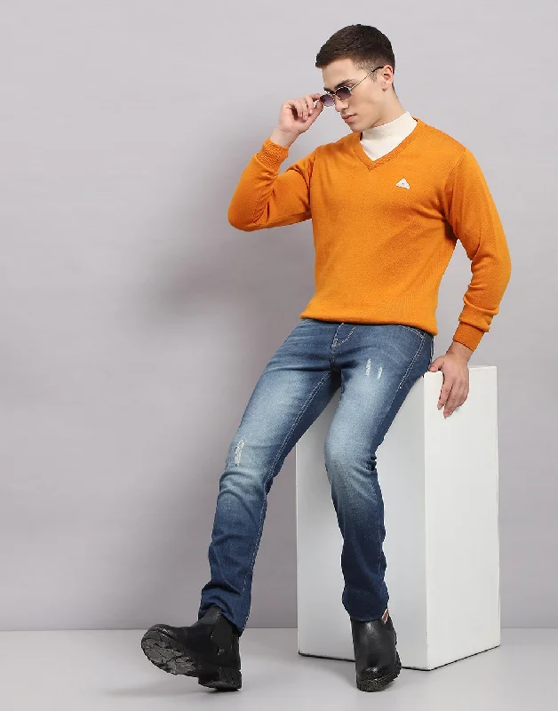 Best clothing deals of the season – Shop now and enjoy big savings. Men Orange Solid V Neck Full Sleeve Pullover Best clothing deals of the season – Shop now and enjoy big savings. Men Orange Solid V Neck Full Sleeve Pullover
