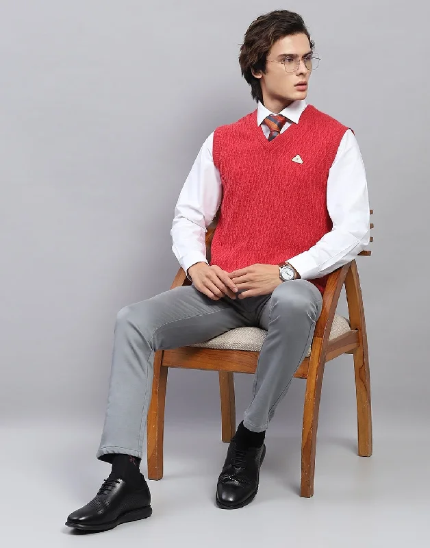 Get ready for the season with exclusive savings on trendy clothes. Men Red Self Design V Neck Sleeveless Sweater Get ready for the season with exclusive savings on trendy clothes. Men Red Self Design V Neck Sleeveless Sweater