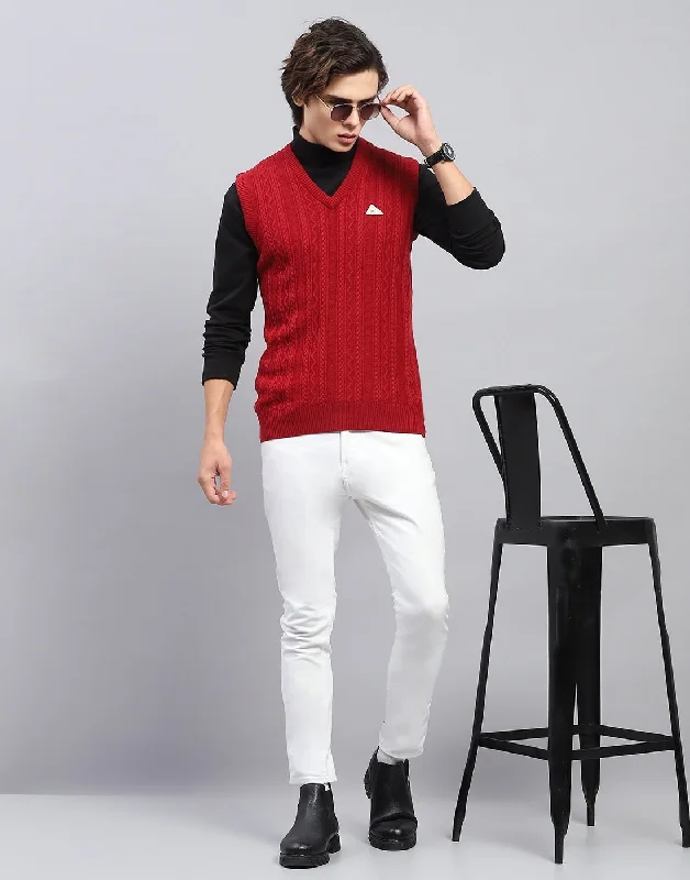 Don’t miss out on men’s fashion sales – shop today and save big! Men Red Self Design V Neck Sleeveless Sweater Don’t miss out on men’s fashion sales – shop today and save big! Men Red Self Design V Neck Sleeveless Sweater
