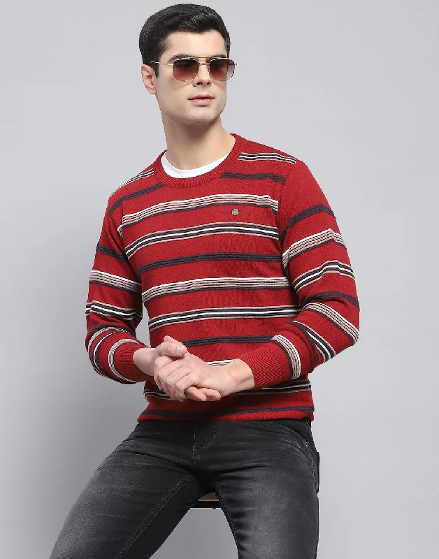 Shop seasonal clothing deals – Big savings on fashion essentials. Men Red Stripe Round Neck Full Sleeve Pullover Shop seasonal clothing deals – Big savings on fashion essentials. Men Red Stripe Round Neck Full Sleeve Pullover