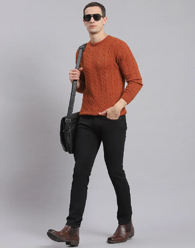 Special offer: Save on everyday clothing essentials – Shop now! Men Rust Self Design Round Neck Full Sleeve Sweater Special offer: Save on everyday clothing essentials – Shop now! Men Rust Self Design Round Neck Full Sleeve Sweater