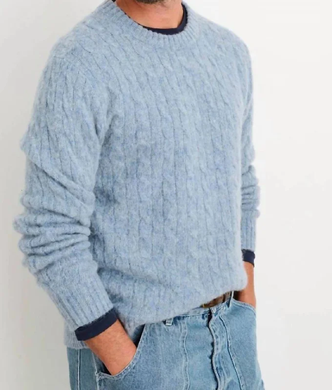 Shop men’s clothing now and enjoy amazing savings. Pilly Cable Crewneck in Heather Sky Shop men’s clothing now and enjoy amazing savings. Pilly Cable Crewneck in Heather Sky