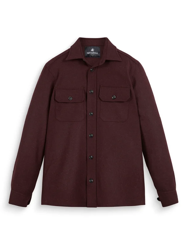 Big discounts on men’s wear – Shop now and save!  Overshirt - Merino Wool Burgundy