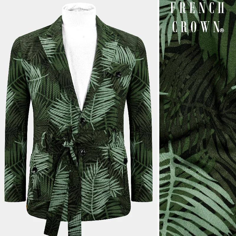 Shop the best clothing brands at amazing prices – Asparagus Green with Sage Green Leaves Printed Premium Cotton Designer Blazer Shop the best clothing brands at amazing prices – Asparagus Green with Sage Green Leaves Printed Premium Cotton Designer Blazer
