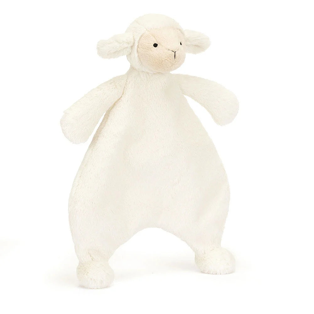 Soft and charming Jellycat designsBashful Lamb Comforter By Jellycat