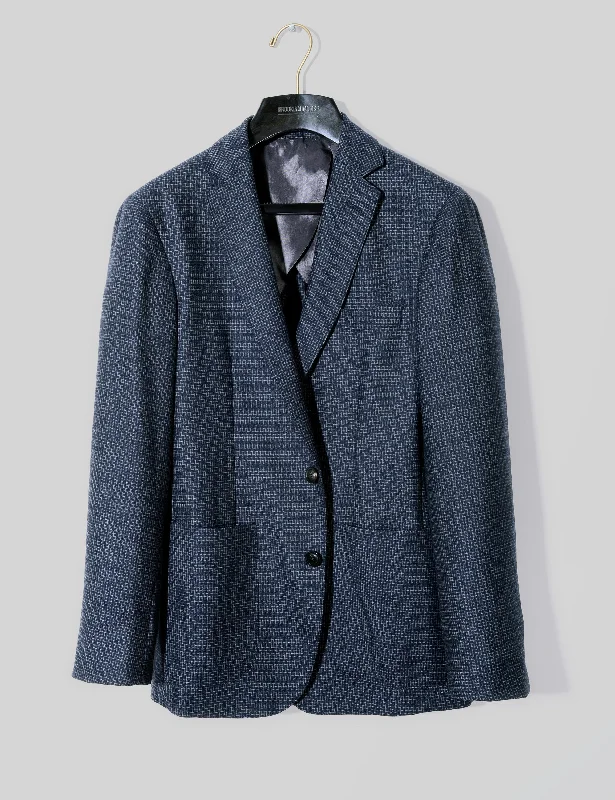 Shop clothing essentials at a fraction of the price – BKT35 Unstructured Jacket in Brushed Wool Microgrid - Navy Shop clothing essentials at a fraction of the price – BKT35 Unstructured Jacket in Brushed Wool Microgrid - Navy
