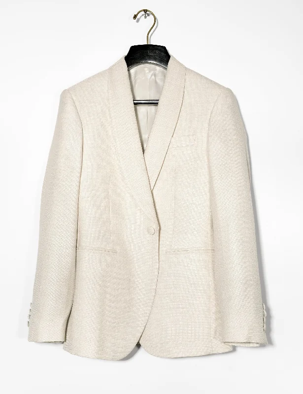 Buy more, save more – BKT50 Shawl Collar Dinner Jacket in Silk & Wool Textured Weave - Ivory Buy more, save more – BKT50 Shawl Collar Dinner Jacket in Silk & Wool Textured Weave - Ivory