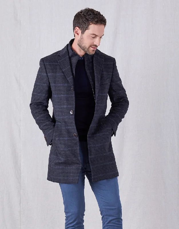 Final clearance: Men’s clothing items up to 70% off! Compton Charcoal Check Overcoat Final clearance: Men’s clothing items up to 70% off! Compton Charcoal Check Overcoat