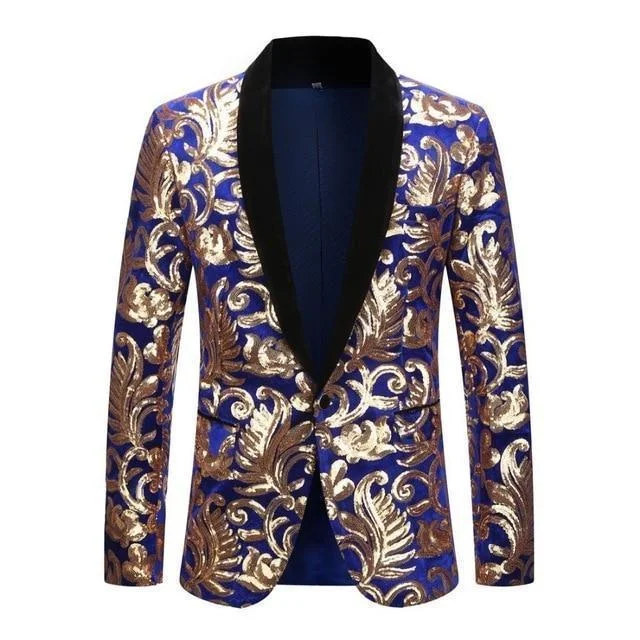 Flash sale: Save big on men's clothing this weekend! Men Blazer - Floral Sequin Party Blazer Flash sale: Save big on men's clothing this weekend! Men Blazer - Floral Sequin Party Blazer