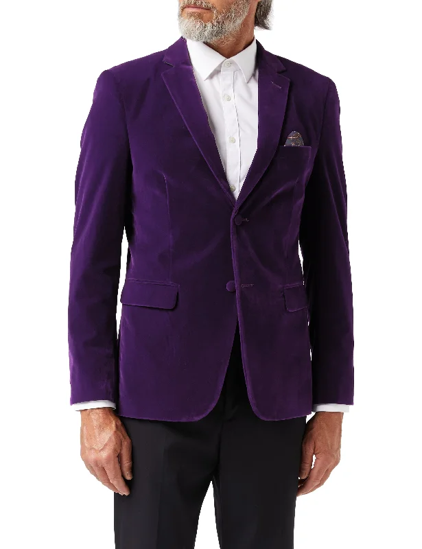 Shop the best clothing brands at amazing prices –   GARY- PURPLE VELVET BLAZER