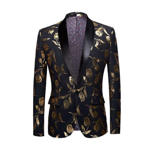 Find your perfect fit at the best prices – Clothing deals now on sale. Men Blazer - Gold Print Party Blazer Find your perfect fit at the best prices – Clothing deals now on sale. Men Blazer - Gold Print Party Blazer