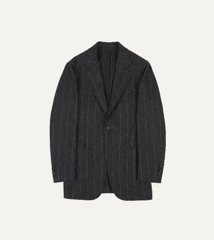 Flash sale on trendy clothing – Limited time offers available online. Grey Chalkstripe Wool Flannel Tailored Jacket Flash sale on trendy clothing – Limited time offers available online. Grey Chalkstripe Wool Flannel Tailored Jacket