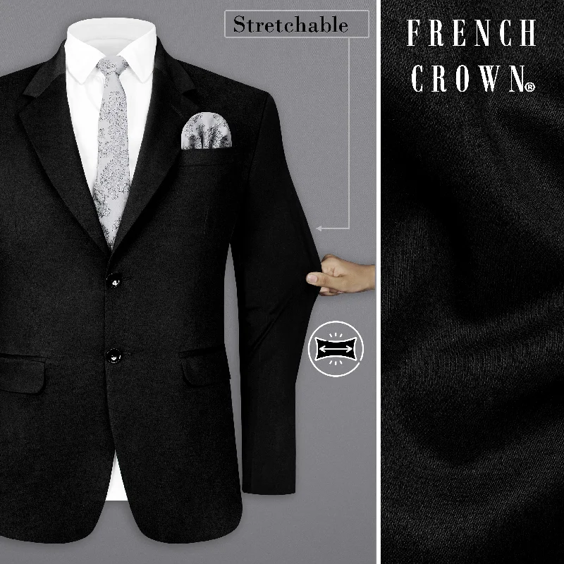 Save on stylish, high-quality clothing for every occasion – Jade Black Solid Stretchable Premium Cotton traveler Blazer Save on stylish, high-quality clothing for every occasion – Jade Black Solid Stretchable Premium Cotton traveler Blazer