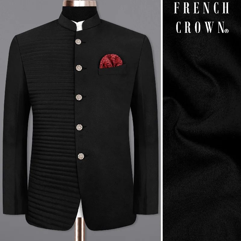 Men’s fashion sale – new deals added every day! Jade Black Subtle Sheen With horizontal stitches Bandhgala Designer Blazer Men’s fashion sale – new deals added every day! Jade Black Subtle Sheen With horizontal stitches Bandhgala Designer Blazer