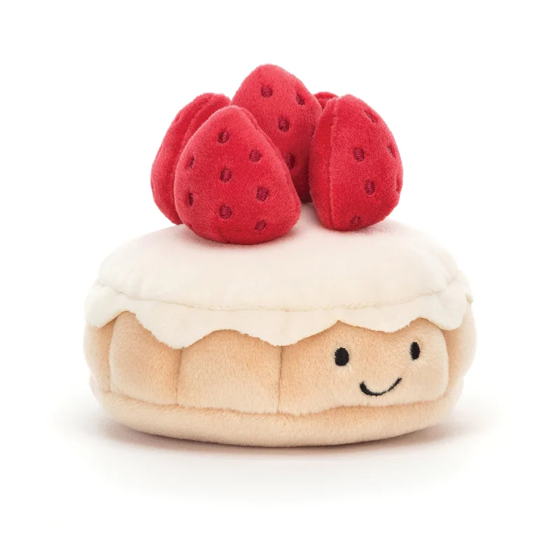 Soft and charming Jellycat designsJELLYCAT PRETTY PATISSERIE TARTE AUX FRAISES MULTI-COLOURED 9X9X7CM