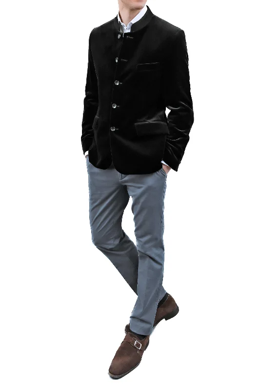 Shop our men's clothing collection for the best prices of the season. Double-vented Bavarian blazer from black velvet Shop our men's clothing collection for the best prices of the season. Double-vented Bavarian blazer from black velvet