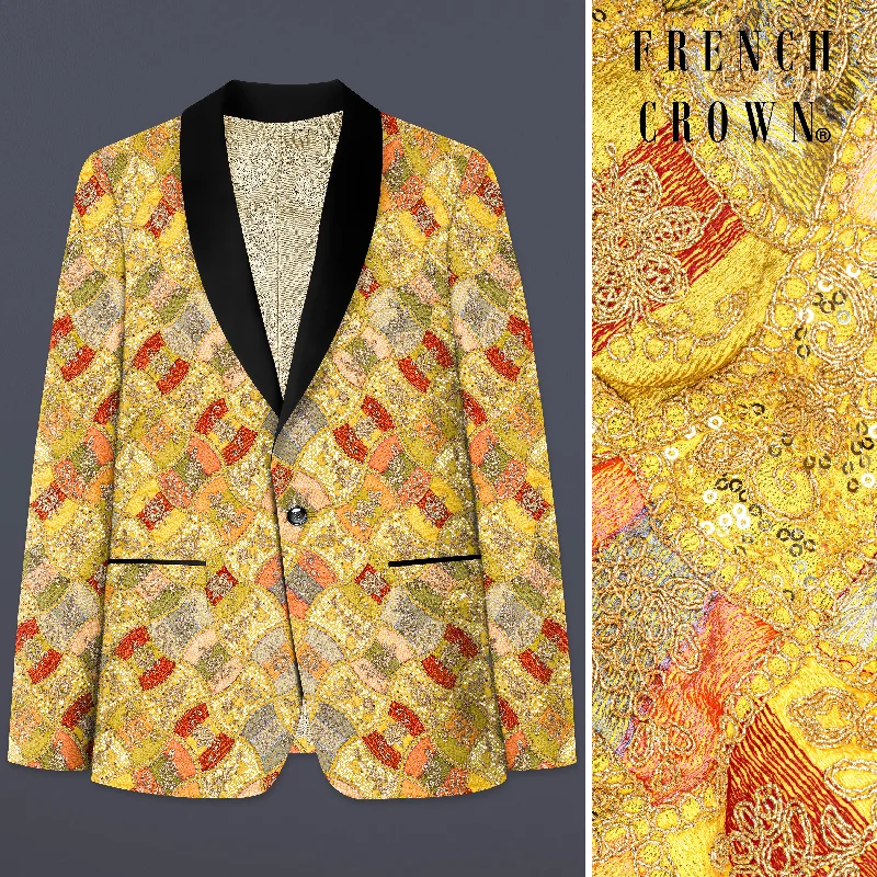 Men’s fashion just got more affordable – shop now! Leamon Yellow and Multicolor Embroidery Printed Tuxedo Blazer Men’s fashion just got more affordable – shop now! Leamon Yellow and Multicolor Embroidery Printed Tuxedo Blazer