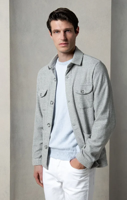 Save on stylish, high-quality clothing for every occasion – Light grey Safari Jacket flannel Super 180'S – Made in Italy Save on stylish, high-quality clothing for every occasion – Light grey Safari Jacket flannel Super 180'S – Made in Italy