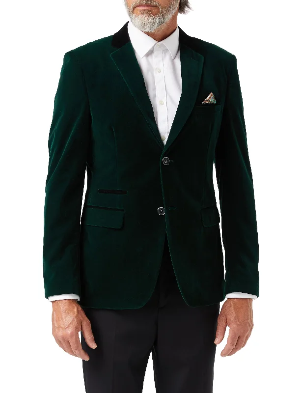  – Shop stylish items today!  MAK - Green Soft Velvet Dinner Jacket
