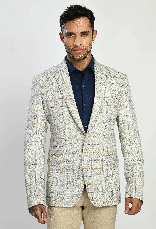 Save more with our buy-more, save-more deals on men’s fashion. Men's White Checks Slim Fit Casual Blazer Save more with our buy-more, save-more deals on men’s fashion. Men's White Checks Slim Fit Casual Blazer