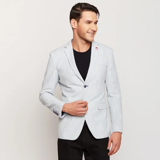 Upgrade your wardrobe with stylish men's apparel – now on sale! Ice Blue Linen Blazer Upgrade your wardrobe with stylish men's apparel – now on sale! Ice Blue Linen Blazer