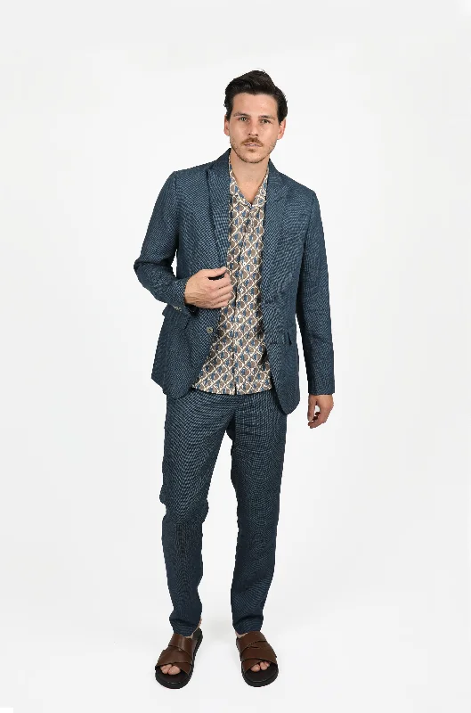 Exclusive offers on men’s wardrobe essentials – save more now! Navy Linen Peak Lapel Houndstooth Blazer Exclusive offers on men’s wardrobe essentials – save more now! Navy Linen Peak Lapel Houndstooth Blazer
