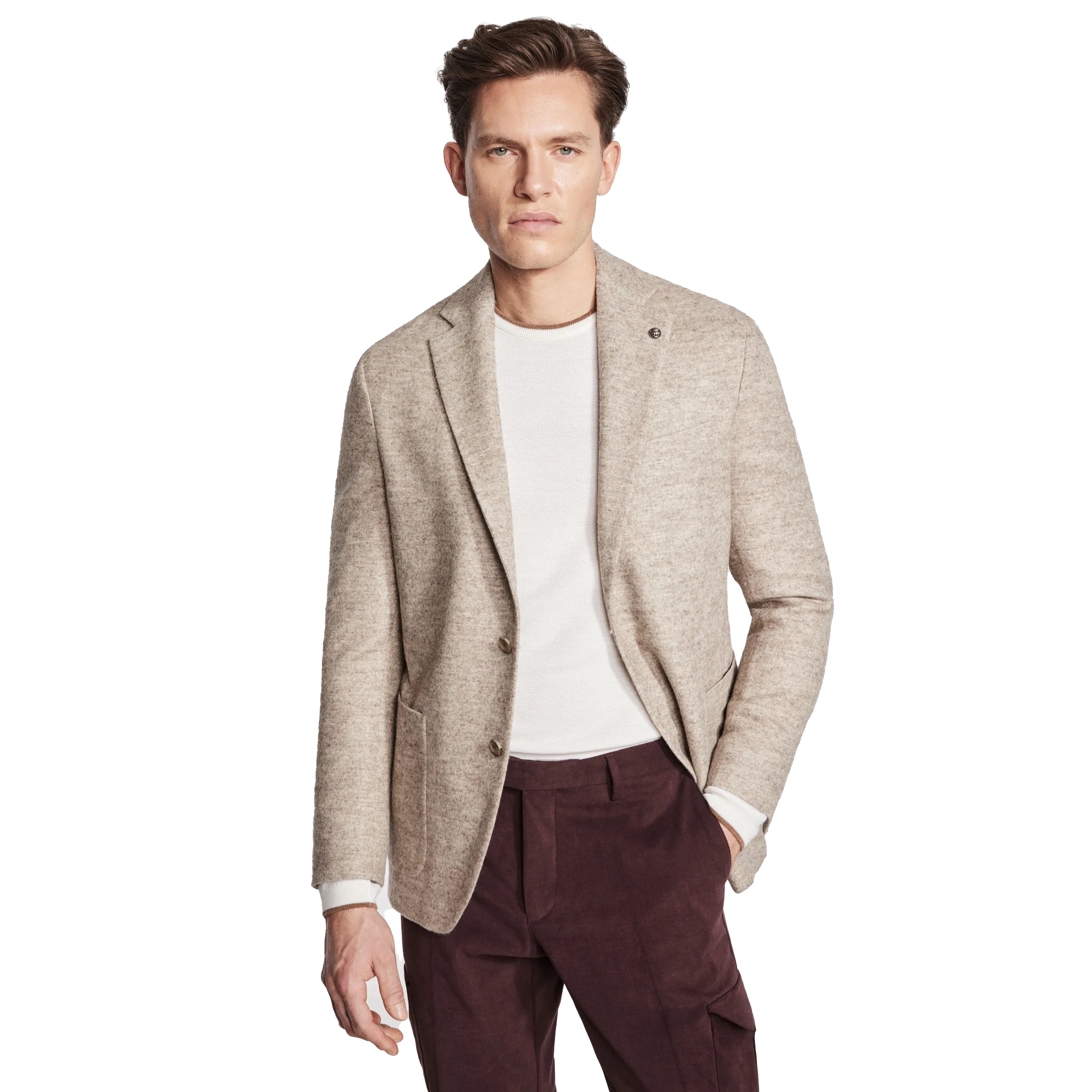 Shop the latest men's clothing trends at a fraction of the price. Oatmeal Mélange Morton Contemporary Wool/Cotton/Cashmere Sport Jacket - Jack Victor Shop the latest men's clothing trends at a fraction of the price. Oatmeal Mélange Morton Contemporary Wool/Cotton/Cashmere Sport Jacket - Jack Victor