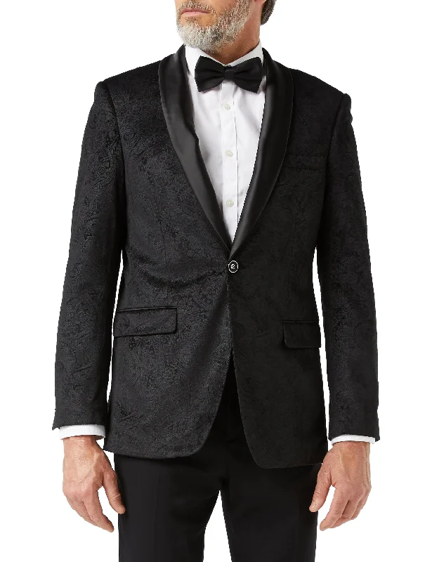 Big discounts  – Shop now for amazing deals.  RONY - Black Velvet Paisley Blazer