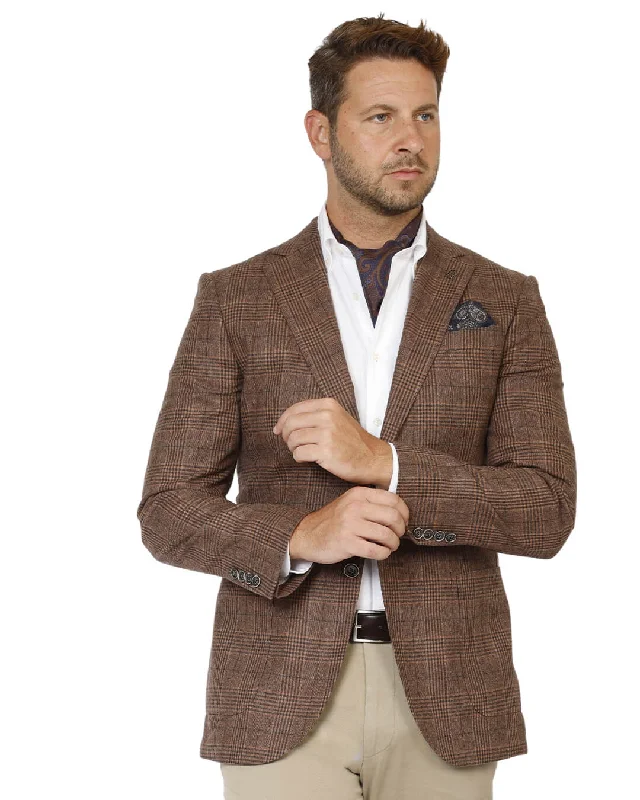 Shop the essentials – men’s wardrobe must-haves on sale. Rust Italian Flannel Glen Check Jacket Shop the essentials – men’s wardrobe must-haves on sale. Rust Italian Flannel Glen Check Jacket
