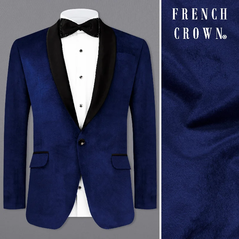 Exclusive discounts on men's fashion – shop today!  Zodiac Blue Velvet Tuxedo Designer Blazer