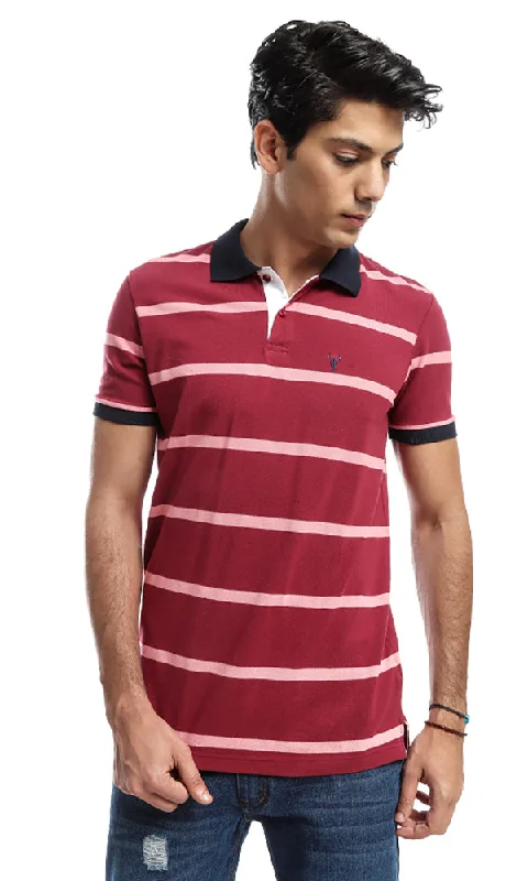 Massive discounts on all clothing items – Shop now for the best prices.  47250 Striped Short Sleeved T-shirt - Dark Fuchsia