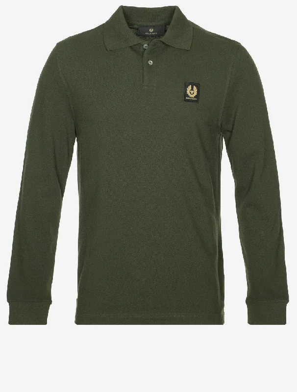 Seasonal sale  Long Sleeved Polo Tile Green